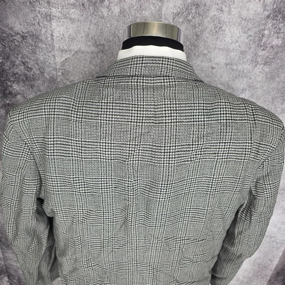 Gianfranco Ruffini  Blazer Mens 46R Gray Glenplaid Sports Coat Jacket‎ Silk 2B